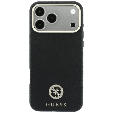Etui Guess Grained Round Strass Logo MagSafe do iPhone 18 Pro Max / 17 Pro Max czarny