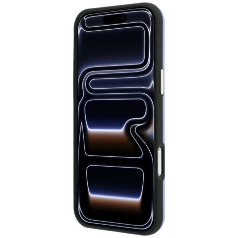 Etui Guess Grained Round Strass Logo MagSafe do iPhone 18 Pro Max / 17 Pro Max niebieski