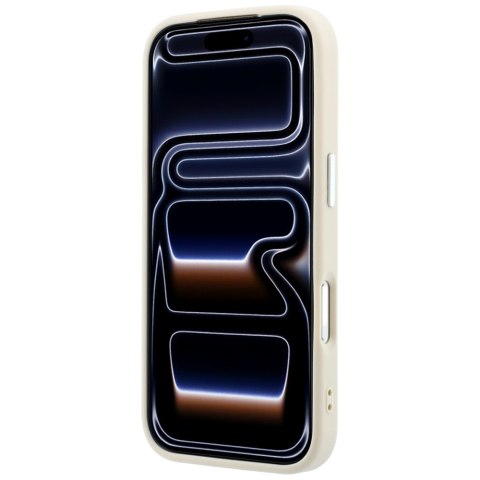 Etui Guess Grained Triangle Logo MagSafe do iPhone 18 Pro Max / 17 Pro Max beżowy