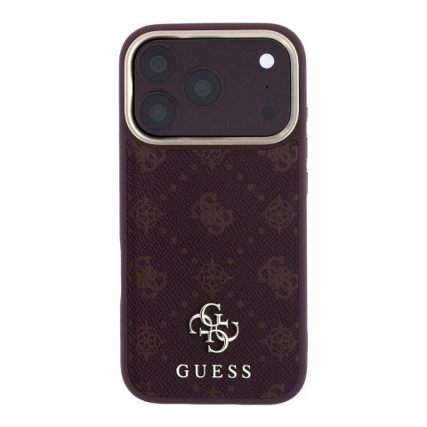 Etui Guess Peony 4G Small Logo MagSafe do iPhone 18 Pro Max / 17 Pro Max burgundowy