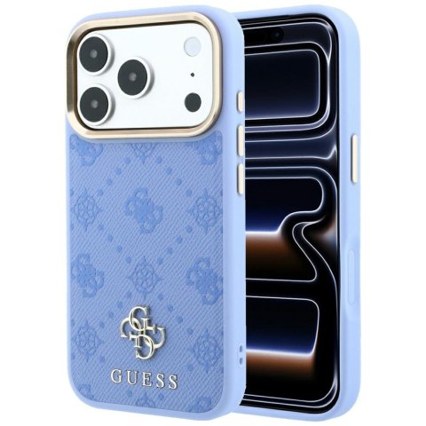 Etui Guess Peony 4G Small Logo MagSafe do iPhone 18 Pro Max / 17 Pro Max jasnoniebieski