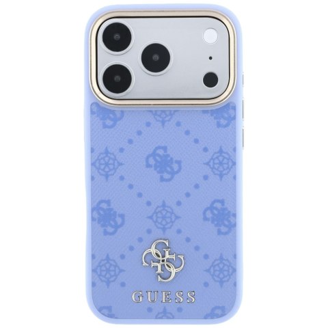 Etui Guess Peony 4G Small Logo MagSafe do iPhone 18 Pro Max / 17 Pro Max jasnoniebieski