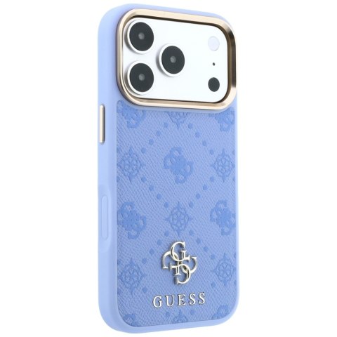 Etui Guess Peony 4G Small Logo MagSafe do iPhone 18 Pro Max / 17 Pro Max jasnoniebieski