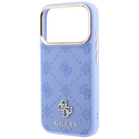 Etui Guess Peony 4G Small Logo MagSafe do iPhone 18 Pro Max / 17 Pro Max jasnoniebieski