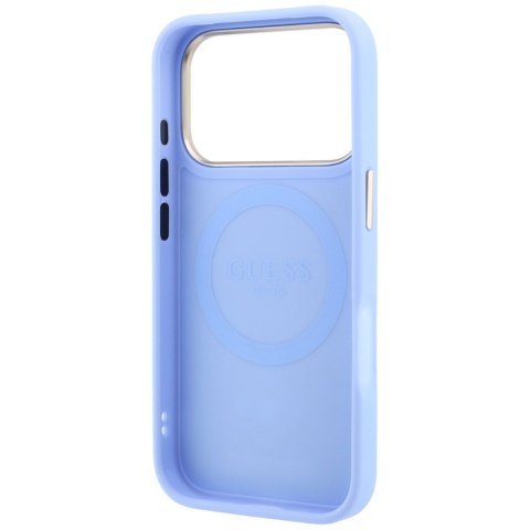 Etui Guess Peony 4G Small Logo MagSafe do iPhone 18 Pro Max / 17 Pro Max jasnoniebieski