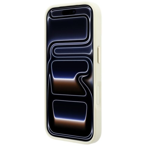 Etui Guess Ring Stand 360 Grained Classic Logo MagSafe do iPhone 18 Pro Max / 17 Pro Max beżowy