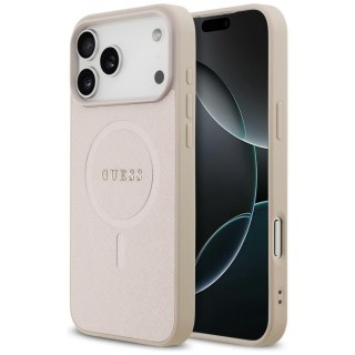 Etui Guess Saffiano Classic Logo MagSafe do iPhone 18 Pro Max / iPhone 17 Pro Max różowy