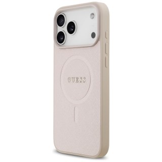 Etui Guess Saffiano Classic Logo MagSafe do iPhone 18 Pro Max / iPhone 17 Pro Max różowy