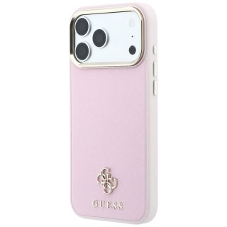 Etui Guess Saffiano Small 4G & Classic Logo MagSafe do iPhone 18 Pro Max / 17 Pro Max różowy