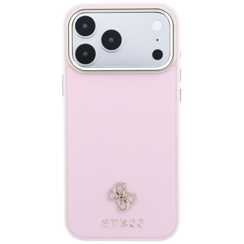 Etui Guess Saffiano Small 4G & Classic Logo MagSafe do iPhone 18 Pro Max / 17 Pro Max różowy