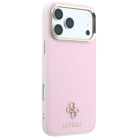 Etui Guess Saffiano Small 4G & Classic Logo MagSafe do iPhone 18 Pro Max / 17 Pro Max różowy