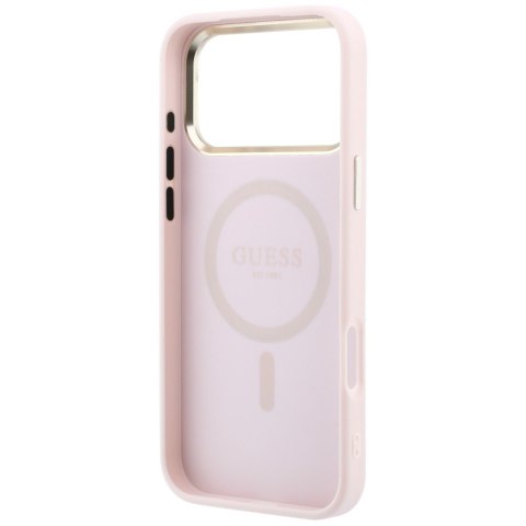Etui Guess Saffiano Small 4G & Classic Logo MagSafe do iPhone 18 Pro Max / 17 Pro Max różowy