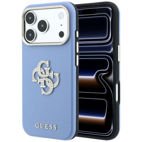 Etui Guess Smooth & Big Strass Logo do iPhone 18 Pro / 17 Pro niebieski