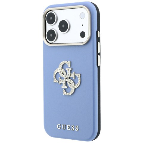 Etui Guess Smooth & Big Strass Logo do iPhone 18 Pro / 17 Pro niebieski