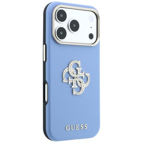 Etui Guess Smooth & Big Strass Logo do iPhone 18 Pro / 17 Pro niebieski