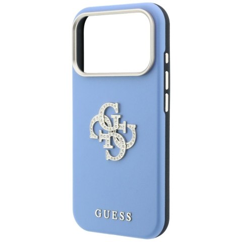 Etui Guess Smooth & Big Strass Logo do iPhone 18 Pro / 17 Pro niebieski