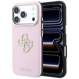 Etui Guess Smooth & Big Strass Logo do iPhone 18 Pro / 17 Pro różowy