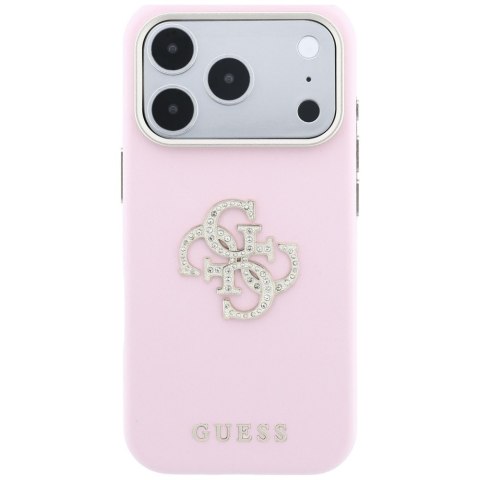Etui Guess Smooth & Big Strass Logo do iPhone 18 Pro / 17 Pro różowy