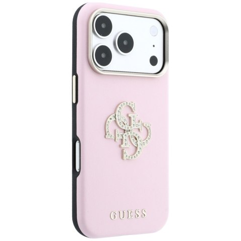 Etui Guess Smooth & Big Strass Logo do iPhone 18 Pro / 17 Pro różowy