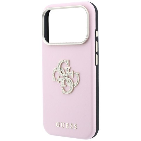 Etui Guess Smooth & Big Strass Logo do iPhone 18 Pro / 17 Pro różowy