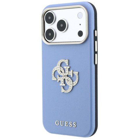 Etui Guess Smooth & Big Strass Logo do iPhone 18 Pro Max / 17 Pro Max niebieski
