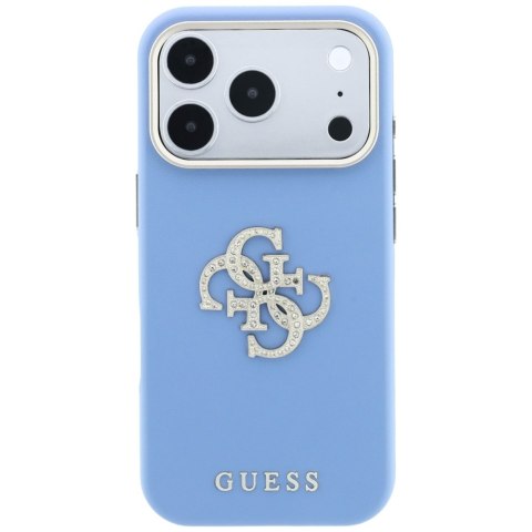 Etui Guess Smooth & Big Strass Logo do iPhone 18 Pro Max / 17 Pro Max niebieski
