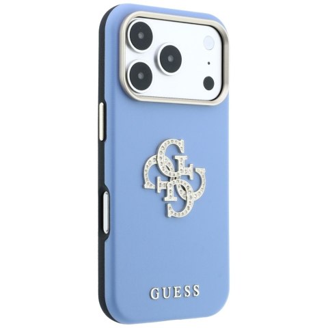 Etui Guess Smooth & Big Strass Logo do iPhone 18 Pro Max / 17 Pro Max niebieski