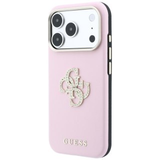 Etui Guess Smooth & Big Strass Logo do iPhone 18 Pro Max / 17 Pro Max różowy