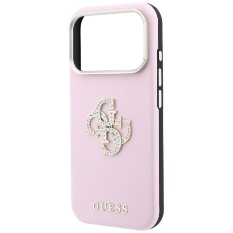 Etui Guess Smooth & Big Strass Logo do iPhone 18 Pro Max / 17 Pro Max różowy