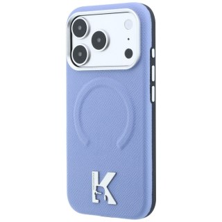 Etui Karl Lagerfeld Grained Embossed Ring & Kameo Logo MagSafe do iPhone 18 Pro / 17 Pro jasnoniebieski