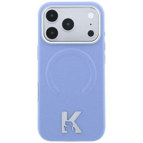 Etui Karl Lagerfeld Grained Embossed Ring & Kameo Logo MagSafe do iPhone 18 Pro / 17 Pro jasnoniebieski