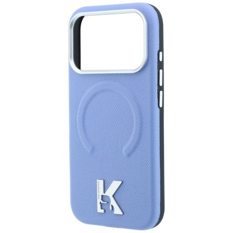 Etui Karl Lagerfeld Grained Embossed Ring & Kameo Logo MagSafe do iPhone 18 Pro / 17 Pro jasnoniebieski