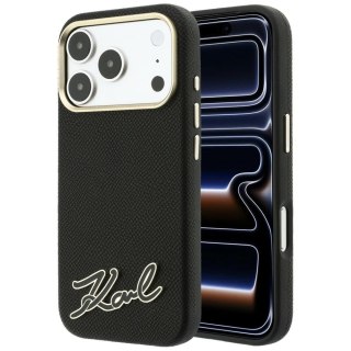 Etui Karl Lagerfeld Grained with Resin Signature Logo MagSafe do iPhone 18 Pro / 17 Pro czarny