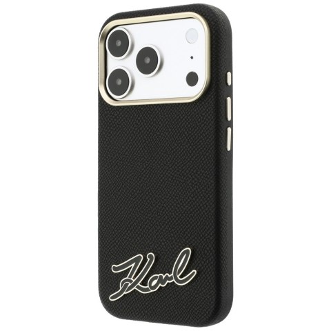 Etui Karl Lagerfeld Grained with Resin Signature Logo MagSafe do iPhone 18 Pro / 17 Pro czarny