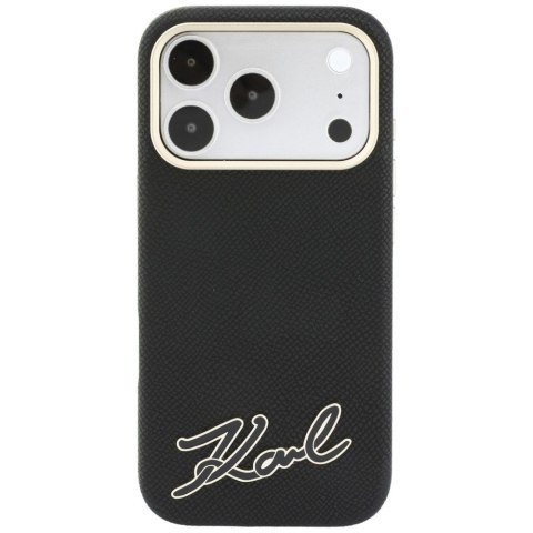 Etui Karl Lagerfeld Grained with Resin Signature Logo MagSafe do iPhone 18 Pro / 17 Pro czarny