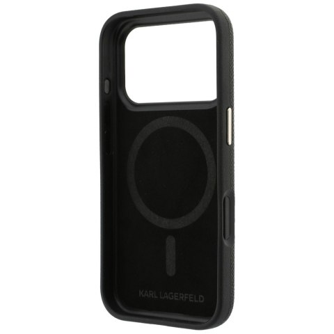 Etui Karl Lagerfeld Grained with Resin Signature Logo MagSafe do iPhone 18 Pro / 17 Pro czarny