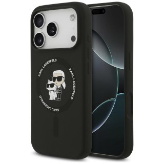 Etui Karl Lagerfeld Silicone Karl&Choupette Ring MagSafe do iPhone 18 Pro / iPhone 17 Pro czarny