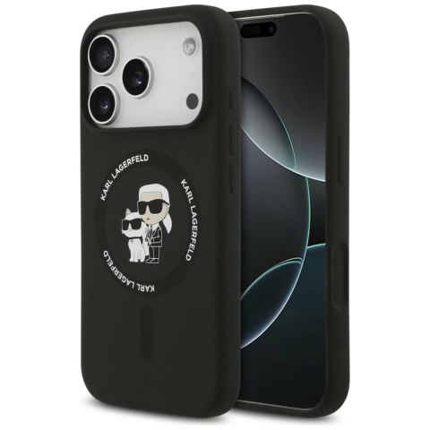 Etui Karl Lagerfeld Silicone Karl&Choupette Ring MagSafe do iPhone 18 Pro / iPhone 17 Pro czarny