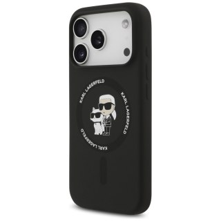 Etui Karl Lagerfeld Silicone Karl&Choupette Ring MagSafe do iPhone 18 Pro / iPhone 17 Pro czarny