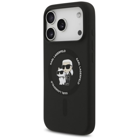 Etui Karl Lagerfeld Silicone Karl&Choupette Ring MagSafe do iPhone 18 Pro / iPhone 17 Pro czarny
