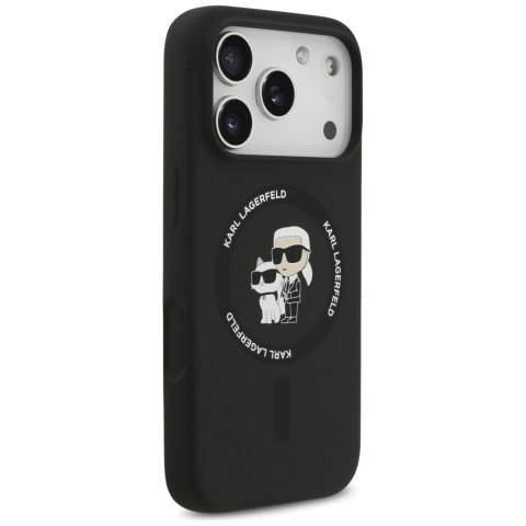 Etui Karl Lagerfeld Silicone Karl&Choupette Ring MagSafe do iPhone 18 Pro / iPhone 17 Pro czarny