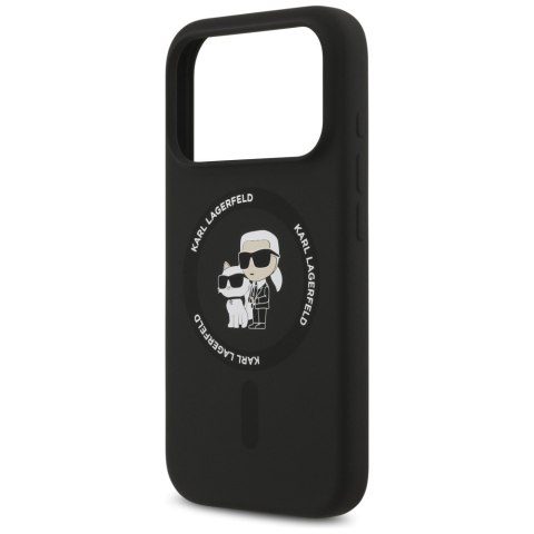 Etui Karl Lagerfeld Silicone Karl&Choupette Ring MagSafe do iPhone 18 Pro / iPhone 17 Pro czarny
