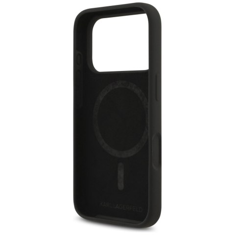 Etui Karl Lagerfeld Silicone Karl&Choupette Ring MagSafe do iPhone 18 Pro / iPhone 17 Pro czarny
