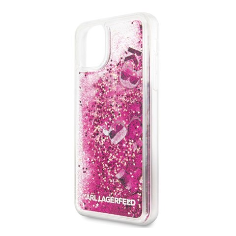 Karl Lagerfeld nakładka do iPhone 11 Pro Max KLHCN65ROPI różowo-złota hard case Glitter