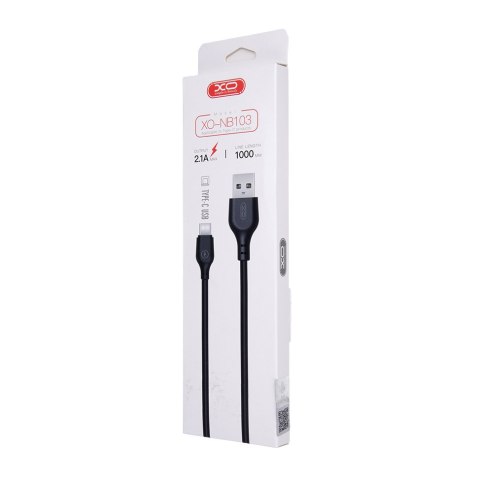 XO kabel NB103 USB - USB-C 1,0 m 2,1A czarny XO kabel NB103 USB - USB-C 1,0 m 2,1A czarny