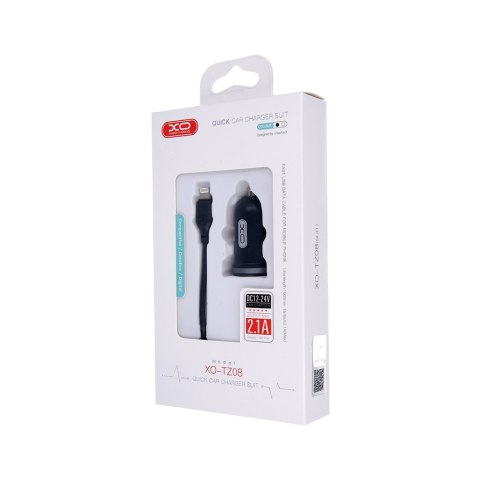 ŻXO ładowarka samochodowa TZ08 2x USB 2,1A czarna + kabel Lightning ŻXO ładowarka samochodowa TZ08 2x USB 2,1A czarna + kabel Lightning
