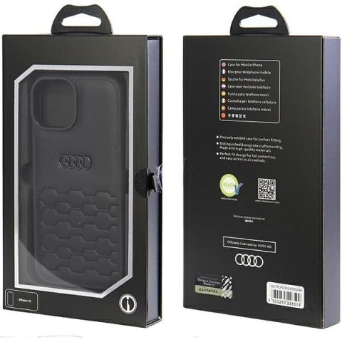 Audi nakładka do iPhone 13 / 14 / 15 6,1" AU-TPUPCIP15-GT/D2-BK czarna hardcase GT Synthetic Leather Audi nakładka do iPhone 13 / 14 / 15 6,1" AU-TPUPCIP15-GT/D2-BK czarna hardcase GT Synthetic Leather