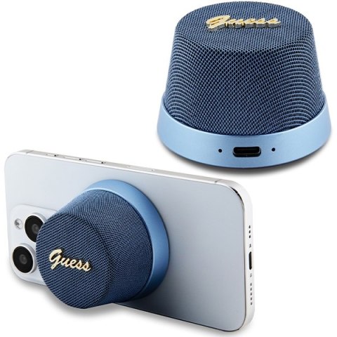 Guess głośnik Bluetooth GUWSC3ALSMB STAND MAGNETIC SCRIPT METAL niebieski Guess głośnik Bluetooth GUWSC3ALSMB STAND MAGNETIC SCRIPT METAL niebieski