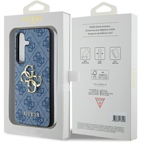 Guess nakładka do Samsung Galaxy S24 GUHCS24S4GMGBL niebieska HC PU LEATHER 4G METAL LOGO