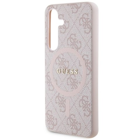 Guess nakładka do Samsung Galaxy S24 GUHMS24SG4GFRP różowa HC MAGSAFE PU 4G RING CLASSIC LOGO